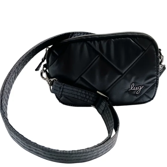 LUG Coupe SE Crossbody Convertable Belt Pack Chic Minimalist Metalic Black - Picture 5 of 15
